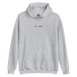 Embroidered Pride Hoodie: Pride Flag Horizontal Square Design