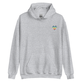 Queer Flag Embroidered Heart Hoodie: Celebratory LGBTQ+ Pride Design