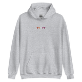 Embroidered Lesbian Hoodie: Pride Flag Horizontal Heart Design