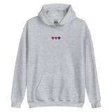 Embroidered Bisexual Hoodie: Pride Flag Horizontal Heart Design