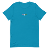 Embroidered Genderqueer T-Shirt: Pride Flag Horizontal Heart Design
