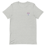 Bigender Flag Embroidered Heart T-Shirt: Celebratory LGBTQ+ Pride Design