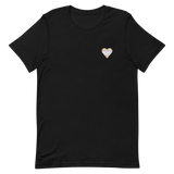 Pangender Flag Embroidered Heart T-Shirt: Celebratory LGBTQ+ Pride Design