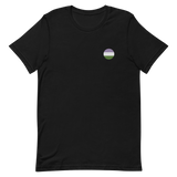 Genderqueer Flag Embroidered Circle Tee: Celebratory LGBTQ+ Pride Design