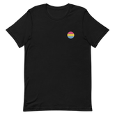 Pansexual Flag Embroidered Circle Tee: Celebratory LGBTQ+ Pride Design