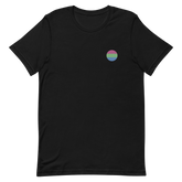 Polysexual Flag Embroidered Circle Tee: Celebratory LGBTQ+ Pride Design