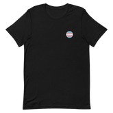 Transgender Flag Embroidered Circle Tee: Celebratory LGBTQ+ Pride Design