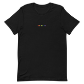 Embroidered Pride T-Shirt: Pride Flag Horizontal Circle Design
