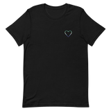 Gay Pride Heart T-Shirt: Embroidered Pride Tee