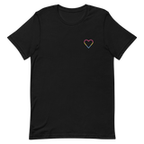 Pansexual Heart T-Shirt: Embroidered Pride Tee