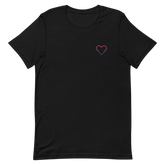 Bisexual Heart T-Shirt: Embroidered Pride Tee