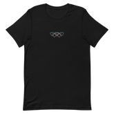 Transgender Pride Tee: Interlaced Heart Outlines Embroidered T-Shirt