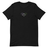 Genderqueer Pride Tee: Interlaced Heart Outlines Embroidered T-Shirt