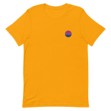 Bisexual Flag Embroidered Circle Tee: Celebratory LGBTQ+ Pride Design