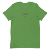 Polyamory Pride Tee: Interlaced Heart Outlines Embroidered T-Shirt
