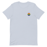 Pride Flag Embroidered Circle Tee: Celebratory LGBTQ+ Pride Design