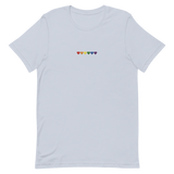Embroidered Pride T-Shirt: Pride Flag Horizontal Heart Design