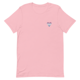 Bigender Flag Embroidered Heart T-Shirt: Celebratory LGBTQ+ Pride Design