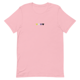 Embroidered Nonbinary T-Shirt: Pride Flag Horizontal Heart Design