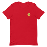 Intersex Flag Embroidered Circle Tee: Celebratory LGBTQ+ Pride Design