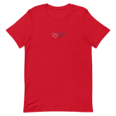 Genderfluid Pride Tee: Interlaced Heart Outlines Embroidered T-Shirt