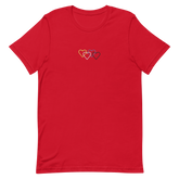 Nonbinary Pride Tee: Interlaced Heart Outlines Embroidered T-Shirt