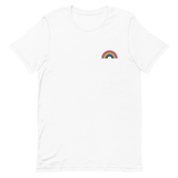 Embroidered Gilbert Baker Pride Rainbow T-Shirt: Pride Flag LGBTQ+ Design