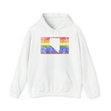 Nevada Pride Flag Hoodie: Rainbow LGBTQ+ State Silhouette Distressed Hooded Sweatshirt