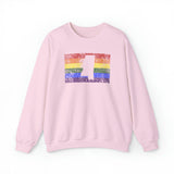 Mississippi Pride Flag Sweater: Rainbow LGBTQ+ State Silhouette Distressed Sweatshirt