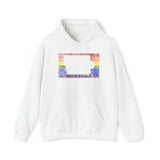 Iowa Pride Flag Hoodie: Rainbow LGBTQ+ State Silhouette Distressed Hooded Sweatshirt