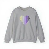 Nonbinary Heart Lines Sweater: Pride Gradient Sweatshirt