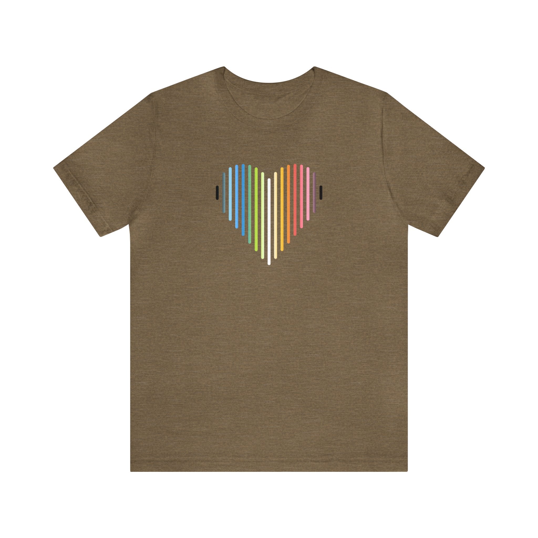 Queer Heart Lines T-Shirt: Pride Gradient Tee