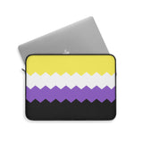 Nonbinary Pride Flag Laptop Sleeve: Wavey Print Protective Case