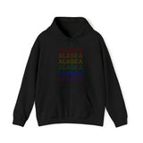 Alaska LGBTQ+ Pride Flag, Faded Black Hoodie