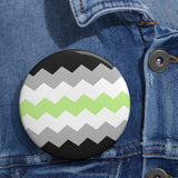 Agender Pride Flag Pin: Round Button with Sharp Design