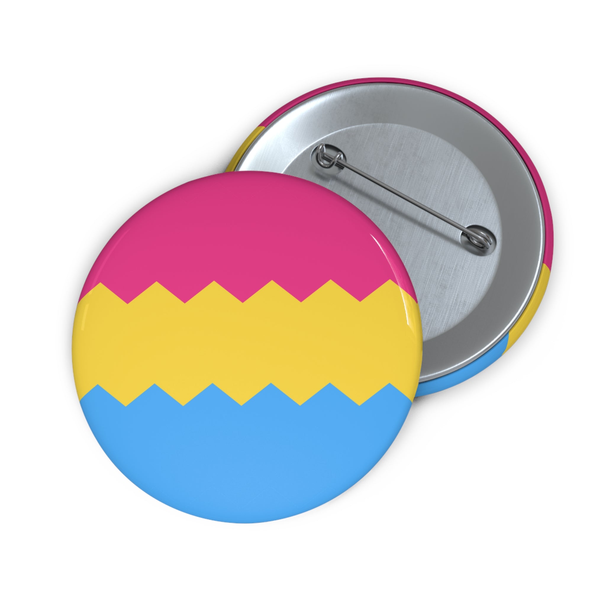 Pansexual Pride Flag Pin: Round Button with Sharp Design