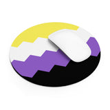 Nonbinary Flag Wavey Mousepad: Sharp Design for Desk