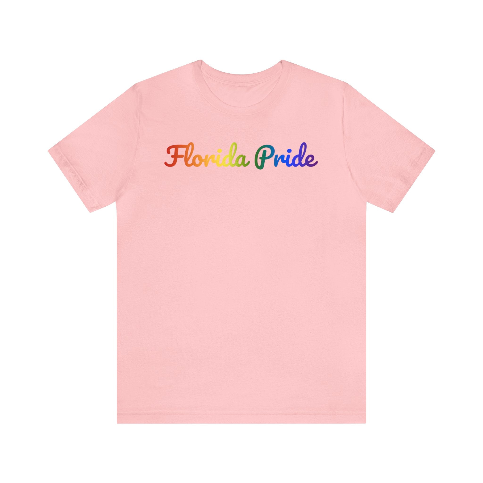 Florida Pride T-Shirt: Flowing Cursive Design with LGBTQ+ Gradient