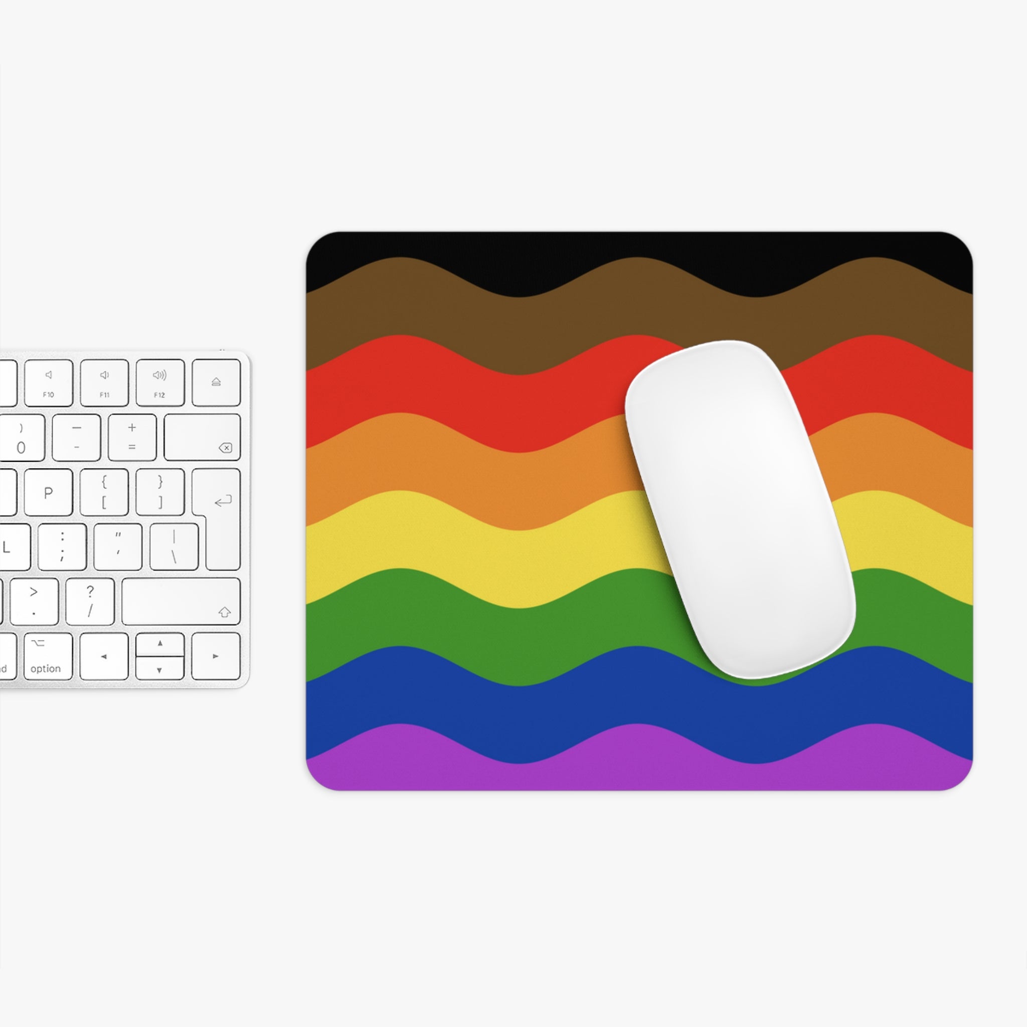 Philly Pride Flag Ripple Mousepad: Wavey Design for Desk