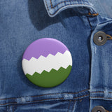 Genderqueer Pride Flag Pin: Round Button with Sharp Design