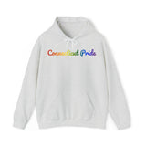 Connecticut Pride Hoodie: Flowing Cursive Design with LGBTQ+ Gradient