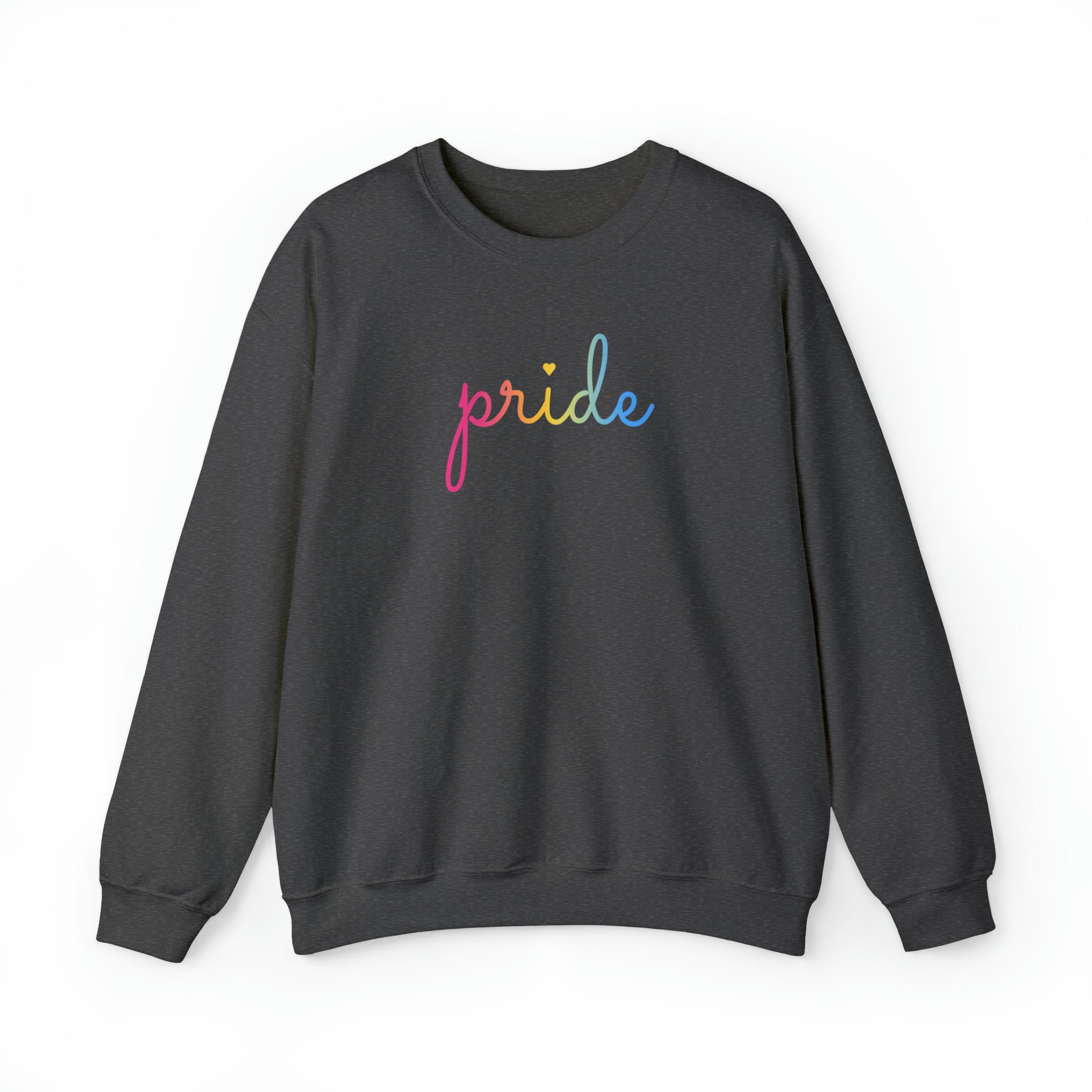 Pansexual Pride Sweater: Flowing Cursive 'Pride' in Gradient Hues