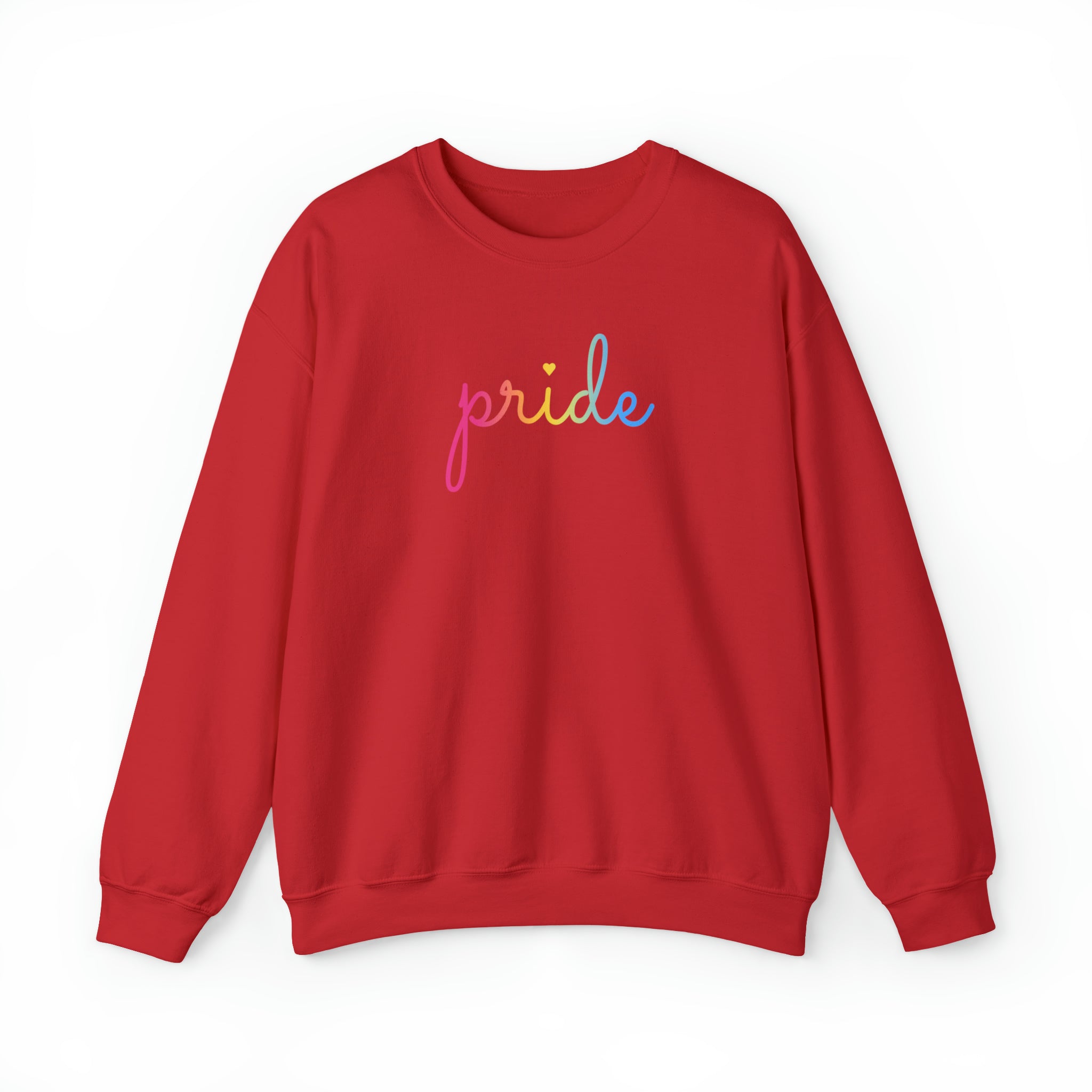 Pansexual Pride Sweater: Flowing Cursive 'Pride' in Gradient Hues