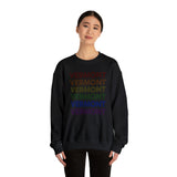 Vermont LGBTQ+ Pride Flag, Faded Black Sweater