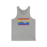 North Carolina Pride Flag Tank: Rainbow LGBTQ+ State Silhouette Distressed Tank-Top