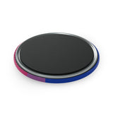 Bisexual Pride Flag Magnet: Ripple Round Button for Fridge