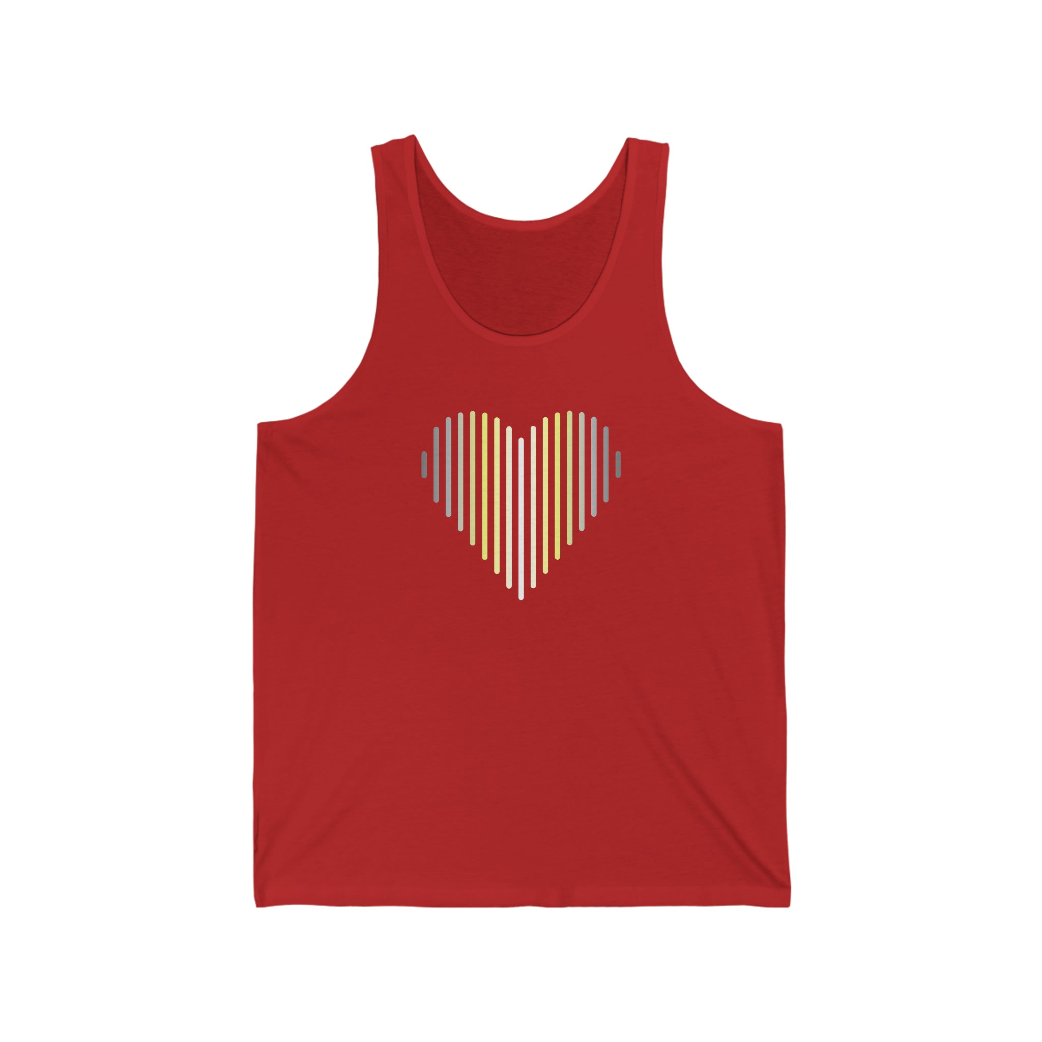 Demigender Heart Lines Tank-Top: Pride Gradient Tank