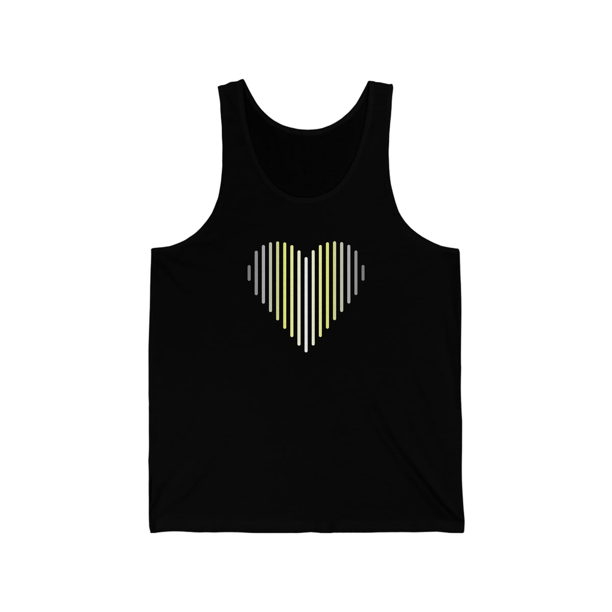 Demigender Heart Lines Tank-Top: Pride Gradient Tank