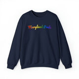 Maryland Pride Sweatshirt: Flowing Cursive Design with LGBTQ+ Gradient