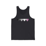 Asexual Flag Hearts Tank-Top: Pride LGBTQ+ Gradient Design